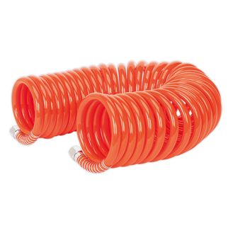 Sealey AH10C/8 PU Coiled Air Hose 10m x &amp;#8709;8mm with 1/4"BSP Unions