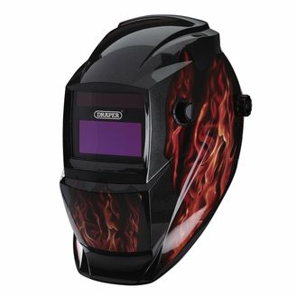 Draper 02513 Auto-Darkening Welding Helmet, Red Flames