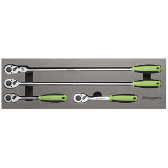 Sealey S01231 Ratchet Wrench Set 4pc 1/2"Sq Drive Flip Reverse