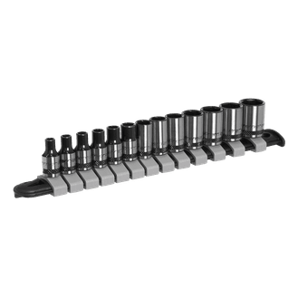Sealey AK7990 Socket Set 13pc 1/4"Sq Drive Metric - Black Series