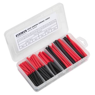 Sealey HST501BR Heat Shrink Tubing Assortment 180pc 50 &amp; 100mm Black &amp; Red