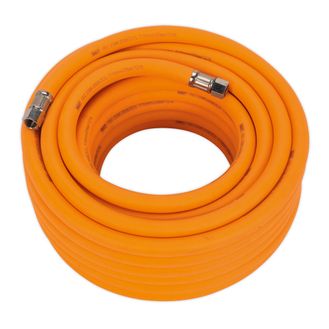 Sealey AHHC1538 Air Hose 15m x &amp;#8709;10mm Hybrid High Visibility with 1/4"BSP Unions