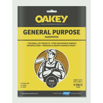 Oakey General Purpose Sandpaper 5 Pack