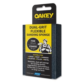 Oakey Dual-Grit Flexible Sanding Sponge - 90 x 65 x 25mm