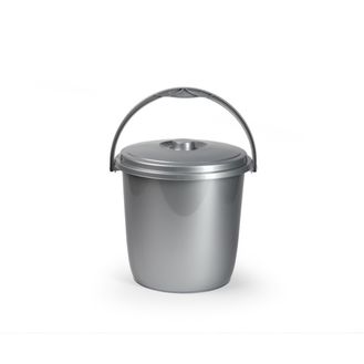 Plasticforte 1224912 Silver Bucket &amp; Lid