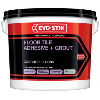 Evo-Stik 30812926 Tile A Floor Adhesive &amp; Grout for Concrete Floors - Charcoal Grey