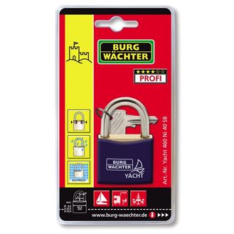 Burg-Wächter Stainless Steel Shackle Yacht Padlock