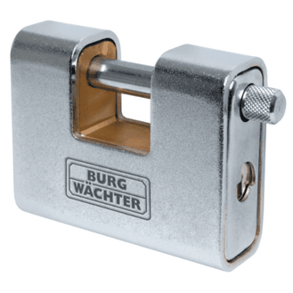 Burg-Wächter QUADRA 555 60 SB Mid Security Armoured Steel Closed Shackled Shutter Padlock