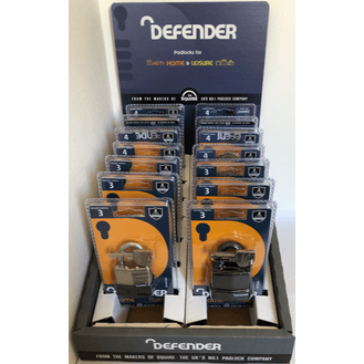 Defender CT10STXDFATLLAM Laminate Padlock Counter Display