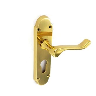 Securit S2824 Richmond Brass Euro Lock Handles (Pair)