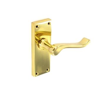 Securit S2841 Scroll Brass Latch Handles (Pair)