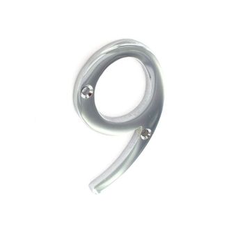 Securit Chrome Numeral 9