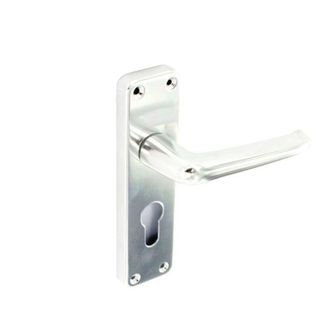Securit S3107 Aluminium Euro Hadles Bright 1 Pair