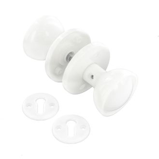 Securit S3240 Plastic Mortice Knob Set White