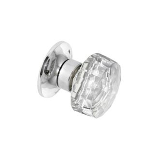 Securit S3290 Glass Mortice Knobs Faceted (Pair)