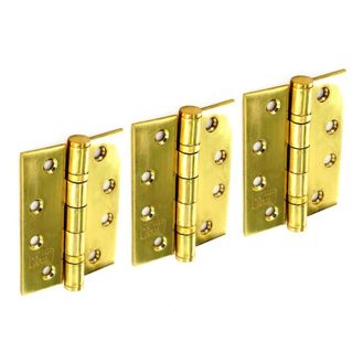 Securit S4298X Stainless Steel B.B. Hinges Polished Brass (1 1/2 Pair)