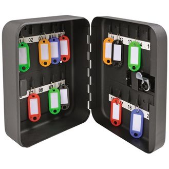 Sterling KC20C 20 Hook Combination Key Cabinet - Black