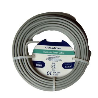 Commtel FLPP004STV Twin and Earth Cable 10m 1.5mm