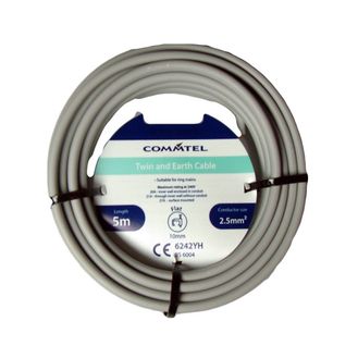 Commtel FLPP006STV Twin and Earth Cable 5m 2.5mm