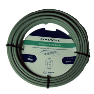 Commtel FLPP010STV Twin and Earth Cable 10m 6mm