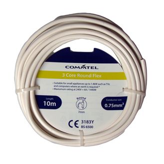 Commtel FLPP016STV 3 Core Round Flex 10m 0.75mm2