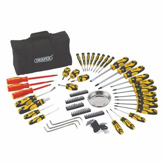 Draper 03992 Screwdriver Set with Case, Yellow (100 Piece)