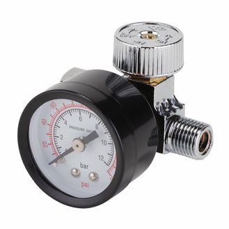 Draper 28379 1/4" BSP On-Gun Air Regulator and Gauge, 180psi