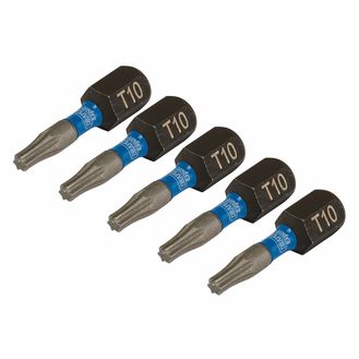 Draper 05491 T10X25Mm Impact Screwdriver Bit 5Pk