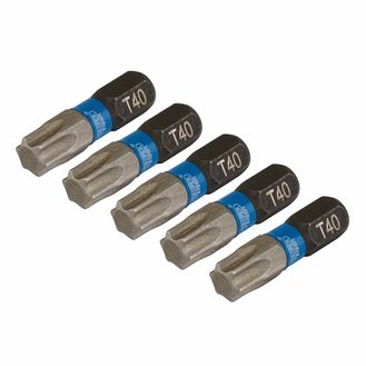 Draper 05497 Draper Expert Tx-Star Impact Screwdriver Bits, T40 X 25Mm, 1/4" Hex (Pack Of 5)