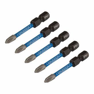 Draper 05498 Draper Expert Cross Slot/Ph Type Impact Screwdriver Bits, No.1 X 50Mm, 1/4" Hex (Pack Of 5)