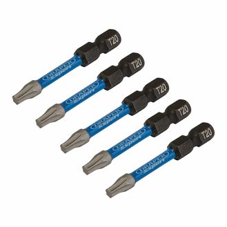 Draper 05652 Draper Expert Tx-Star Impact Screwdriver Bits, T20 X 50Mm, 1/4" Hex (Pack Of 5)