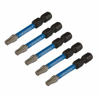 Draper 05653 Draper Expert Tx-Star Impact Screwdriver Bits, T25 X 50Mm, 1/4" Hex (Pack Of 5)