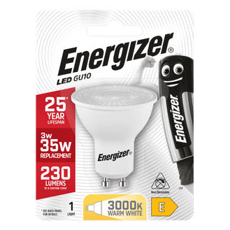 Energizer GU10 Warm White Blister Pack
