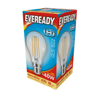 Eveready S15483 LED Filament GLS B22 470LM BC