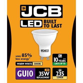 JCB LED Warm White GU10 3w Non-Dimmable