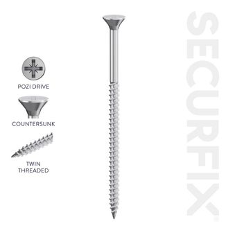 Twin Thread Screws – Securfix, Pozi Countersunk, Zinc Plated