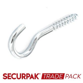 Securpak Trade Pack T10093 Screw Hook Zinc Plated 55mmx8