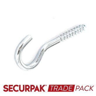 Securpak Trade Pack T10096 Screw Hook Zinc Plated 80mmx12