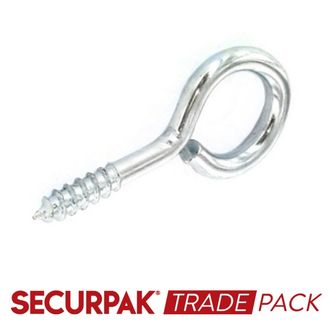 Securpak Trade Pack T10102 Screw Eye Zinc Plated 40mmx8
