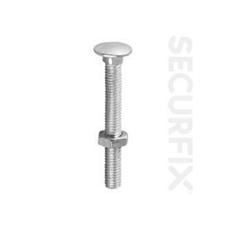 Securfix Trade Pack T10856 Carriage Bolt Zinc Plated M8X100mm