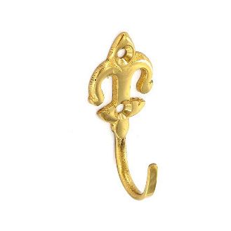 Securit S6544 Brass Tieback Hooks Fleur-De-Lys (2)
