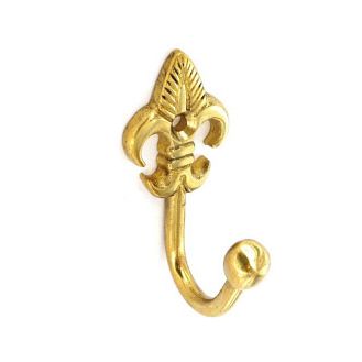 Securit S6549 Brass Tieback Hooks Fleur-De-Lys/Ball End (2)