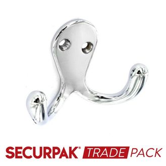 Securpak Trade Pack T10067 Dbl Robe Hook Cp 70mm