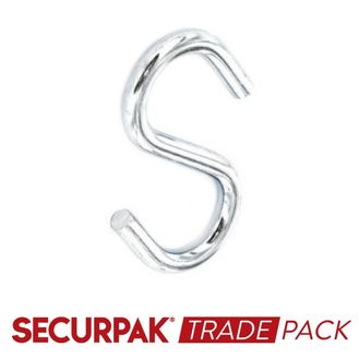 Securpak Trade Pack T10110 Steel S Hooks Zinc Plated 50mm