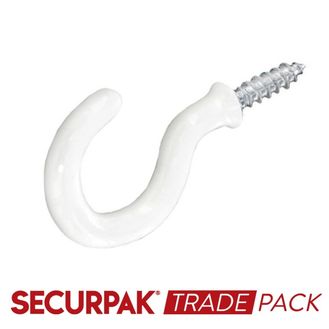Securpak Trade Pack T10116 Cup Hook White 32mm