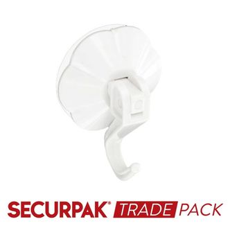 Securpak Trade Pack T10143 Suction Hook W.Lever White 50mm