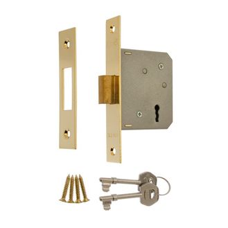 Era 57232 3 Lever Deadlock 3" Brass Effect