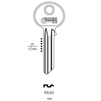 Yale KSL6D Cylinder Key Blank 6 Pin