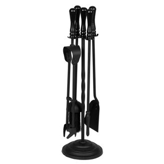 Hearth &amp; Home HH12 Black Companion Set With Round Base 5 Piece