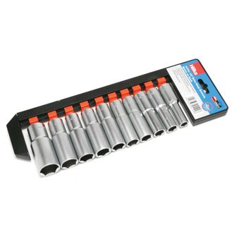 Hilka 10 pce 1/2" Drive Deep Sockets Metric